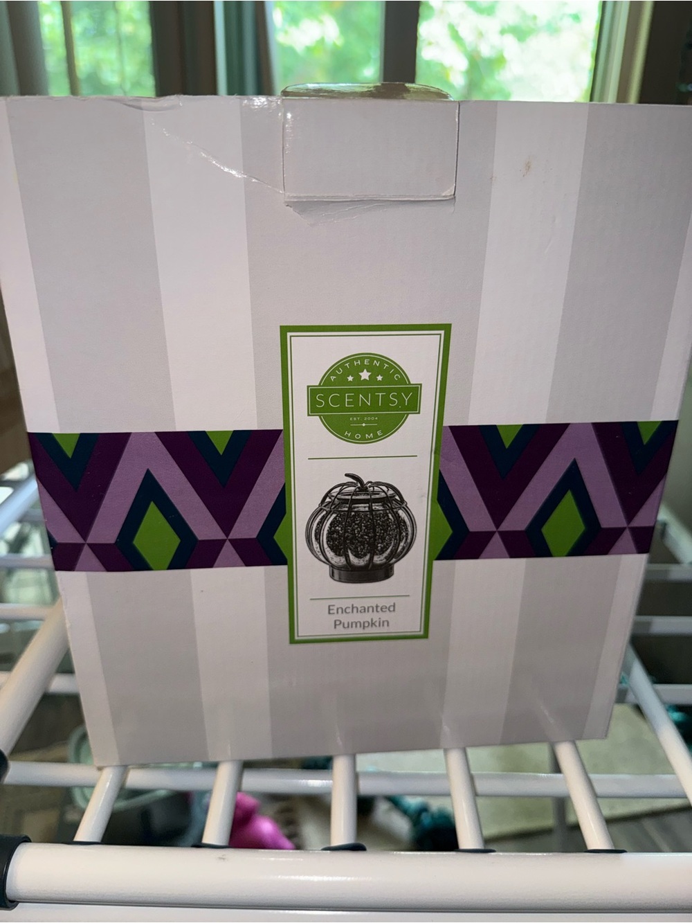 Scentsy Enchanted Pumpkin Warmer with Purple and Green Accents